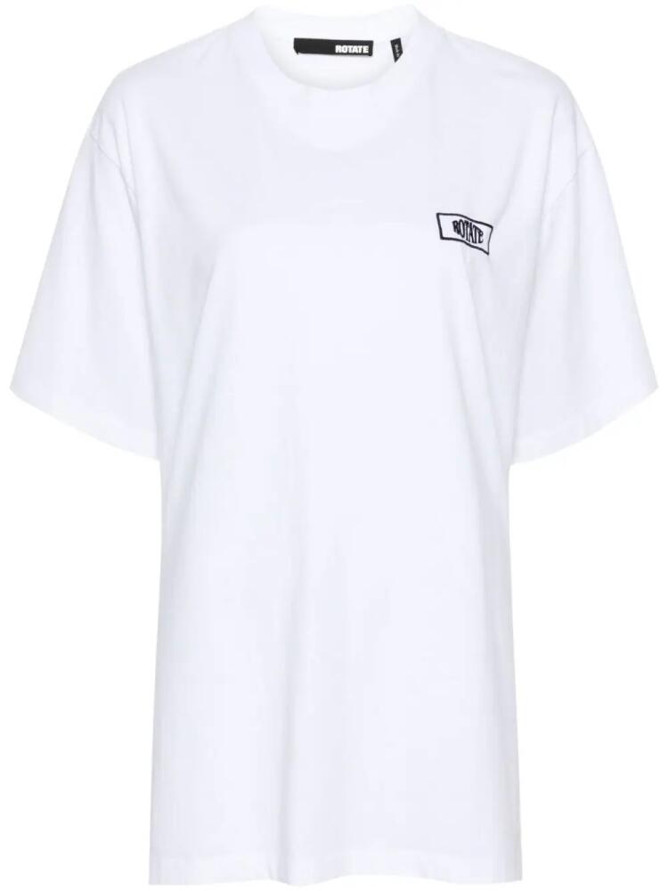 ROTATE BIRGER CHRISTENSEN logo-patch organic-cotton T-shirt - White Cover