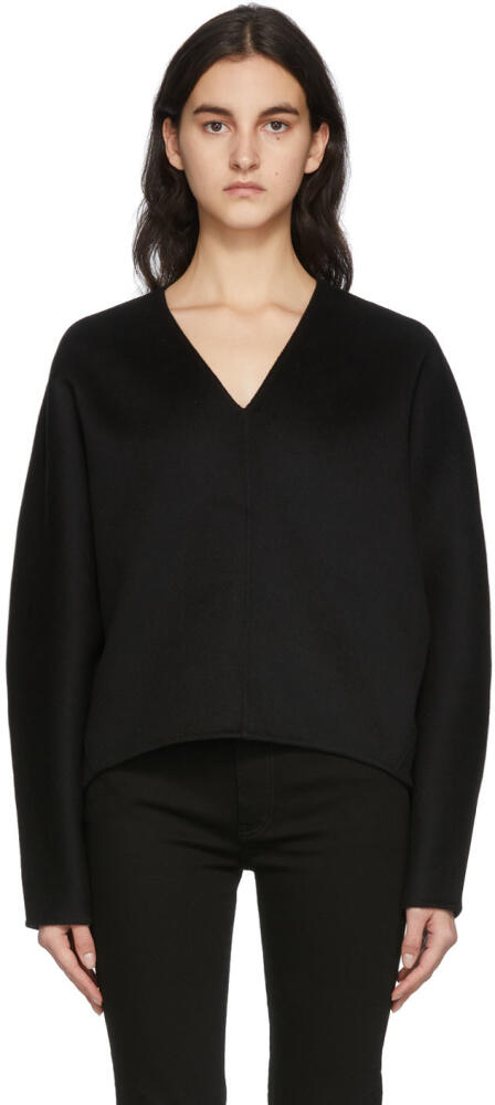 TOTEME Black Double Wool Cashmere Sweater Cover