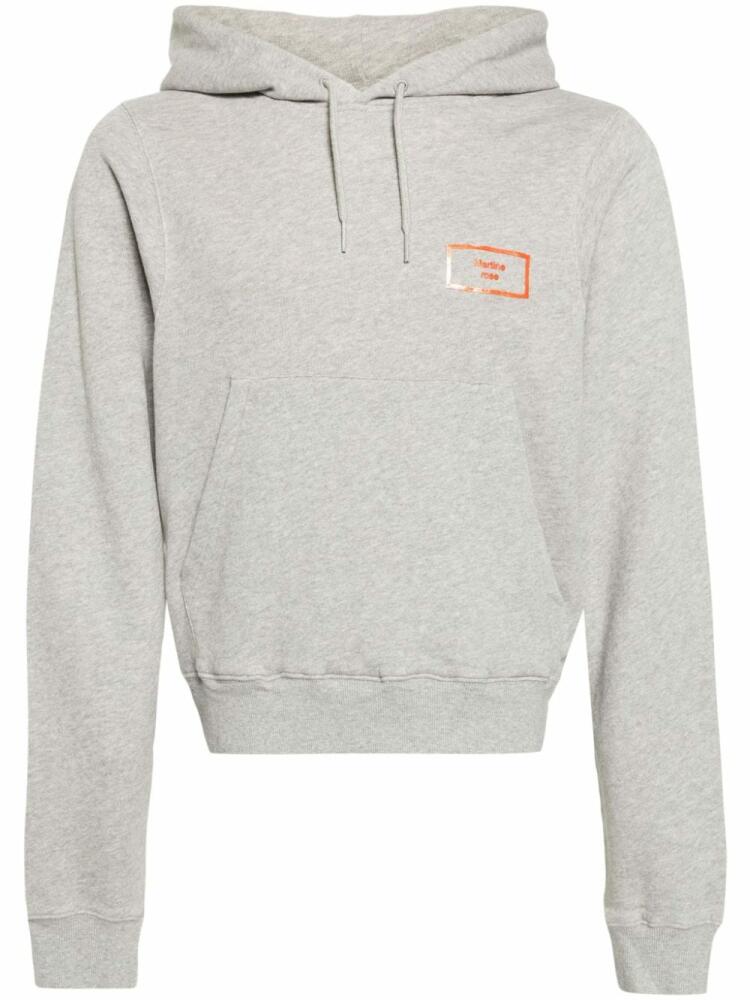 Martine Rose logo-appliqué cotton hoodie - Grey Cover