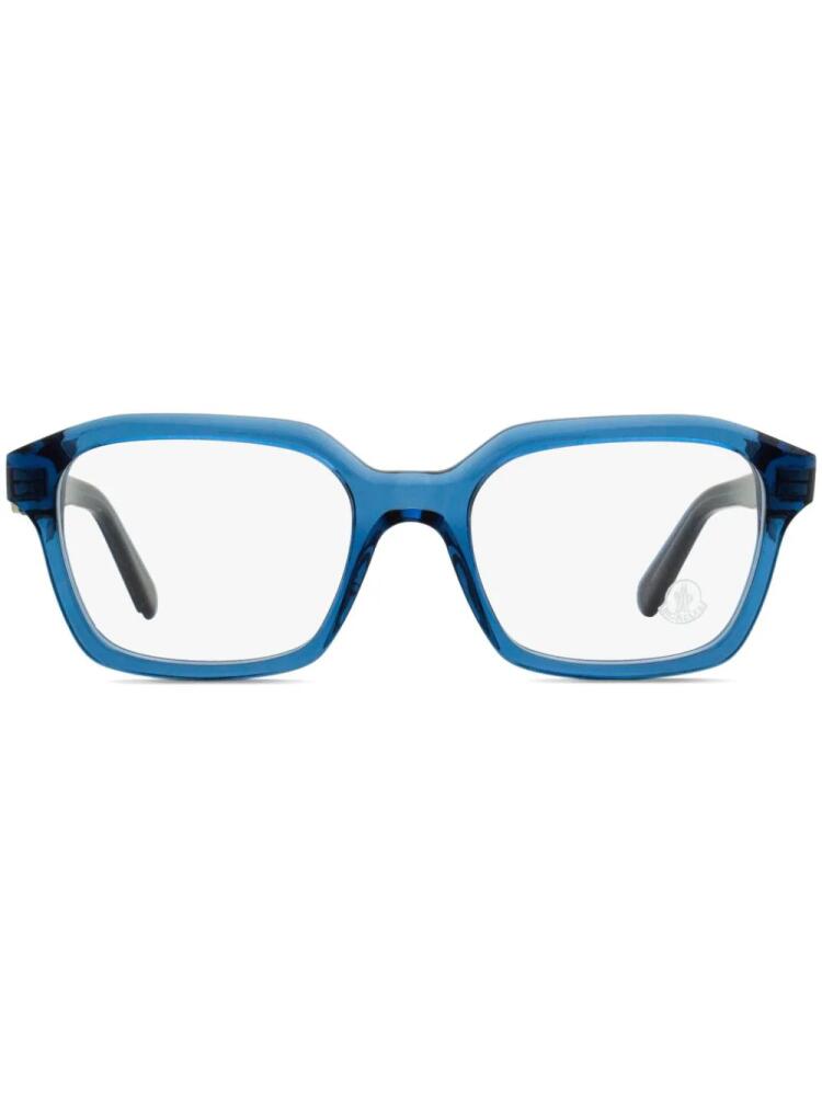 Moncler Eyewear translucent rectangle-frame glasses - Blue Cover