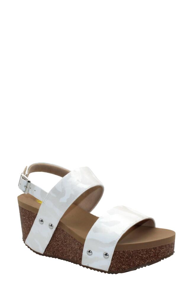 Volatile Summer Love Platform Wedge Sandal in White Camo Cover