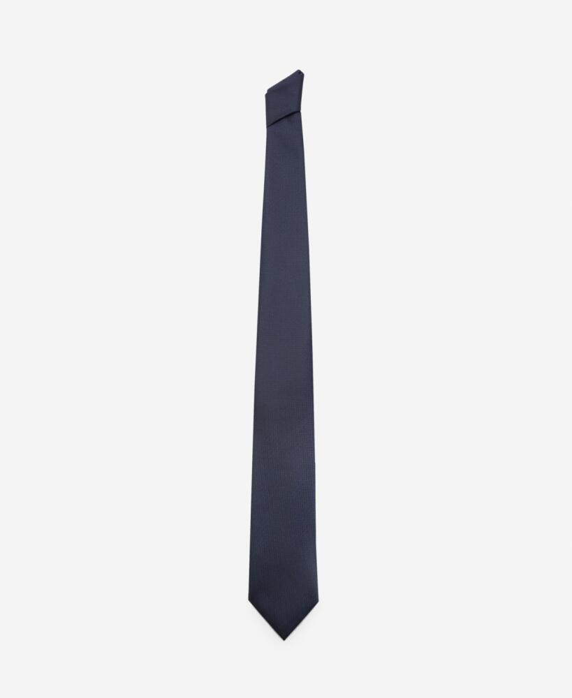 Mango Men's Structured Mulberry Silk Tie - Dark Navy Cover