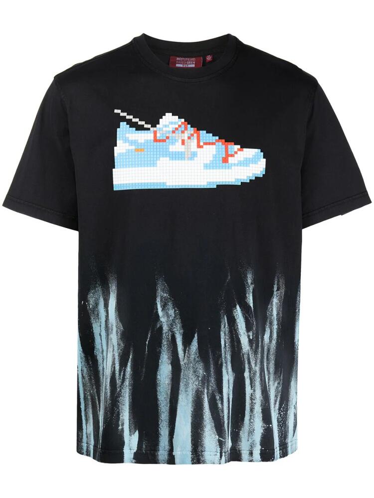 Mostly Heard Rarely Seen 8-Bit drip-dye sneaker-print T-shirt - Black Cover