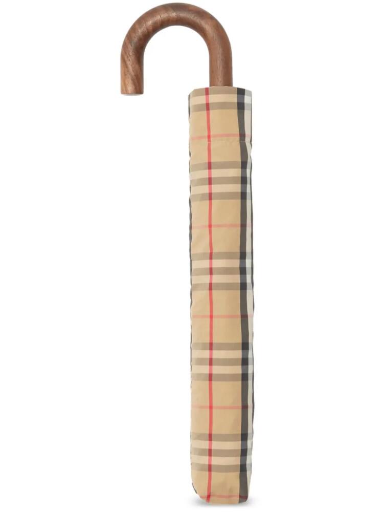 Burberry Vintage Check-print folding umbrella - Neutrals Cover