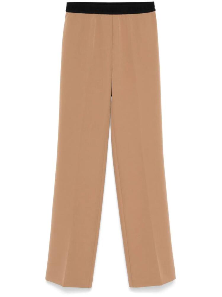 ERMANNO FIRENZE logo-waistband trousers - Brown Cover