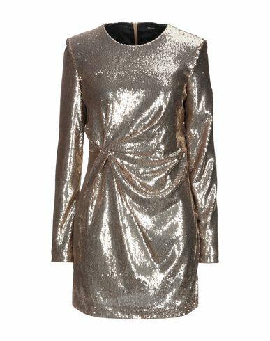 P. a.r. o.s. h. Woman Mini dress Gold Polyester, Polyamide Cover