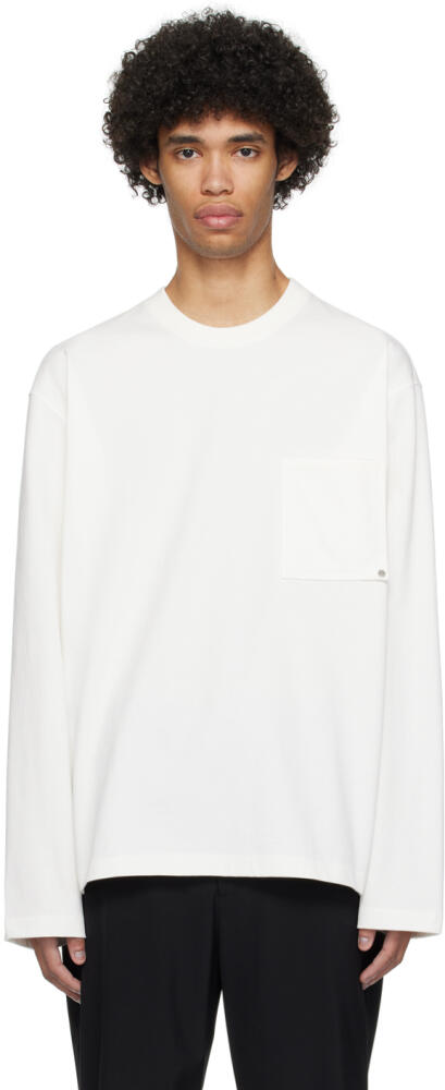 Solid Homme White Pocket Long Sleeve T-Shirt Cover