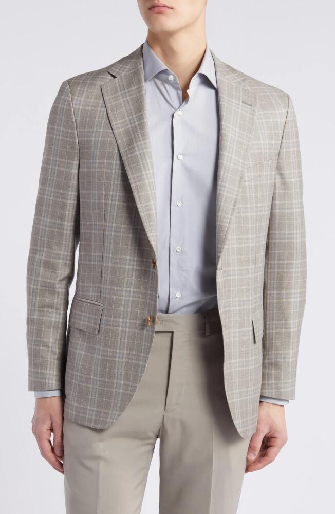 Peter Millar Plaid Wool, Silk & Linen Sport Coat in Tan Cover