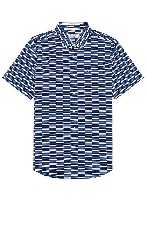 Original Penguin All Over Geo Print Polo in Blue Cover