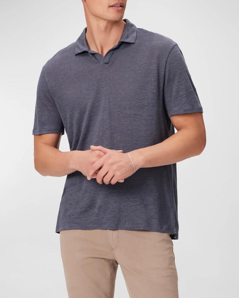 PAIGE Men's Shelton Linen Polo Shirt Cover