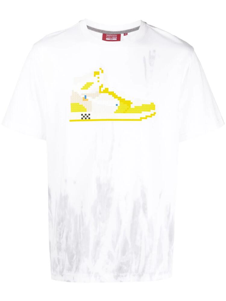 Mostly Heard Rarely Seen 8-Bit drip-dye canary hi-top T-shirt - White Cover