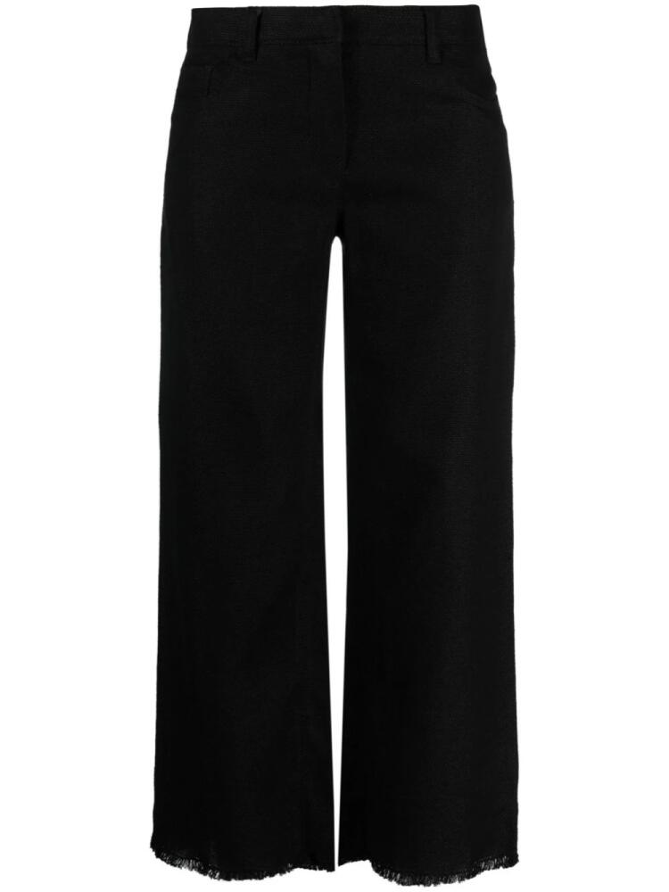 'S Max Mara cropped linen-blend trousers - Black Cover