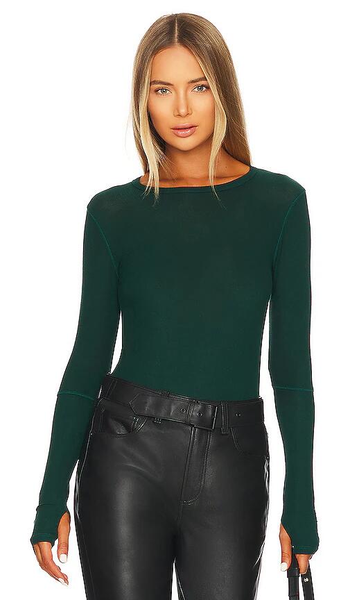 Michael Lauren Everett Long Sleeve Thumbhole Tee in Dark Green Cover