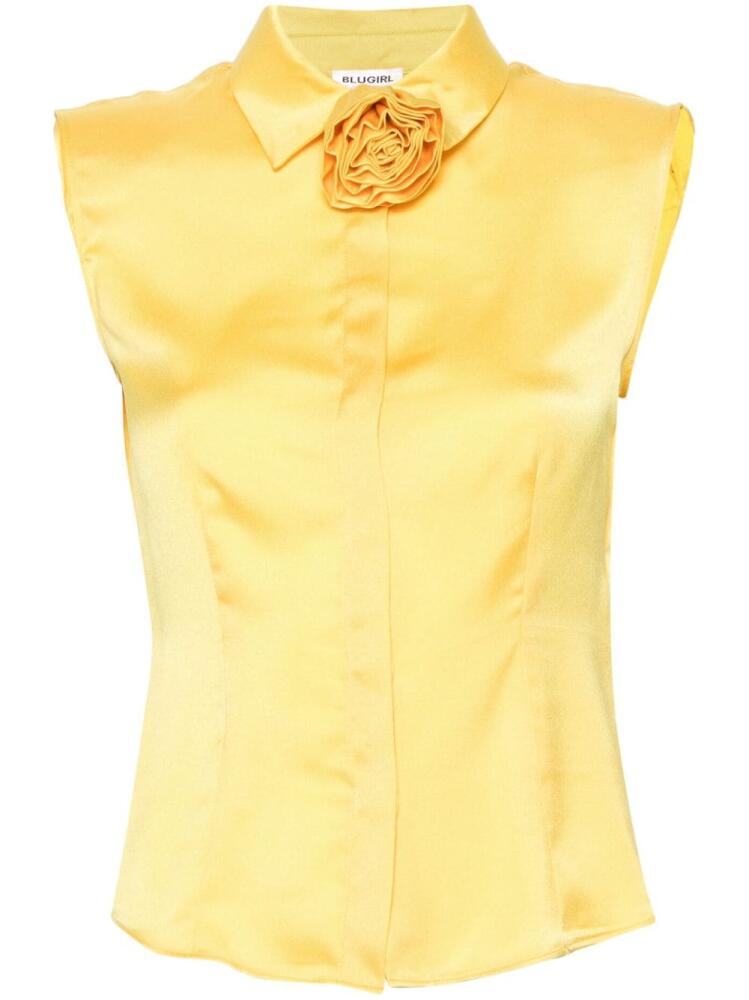 Blugirl shoulder-pads sleeveless shirt - Yellow Cover