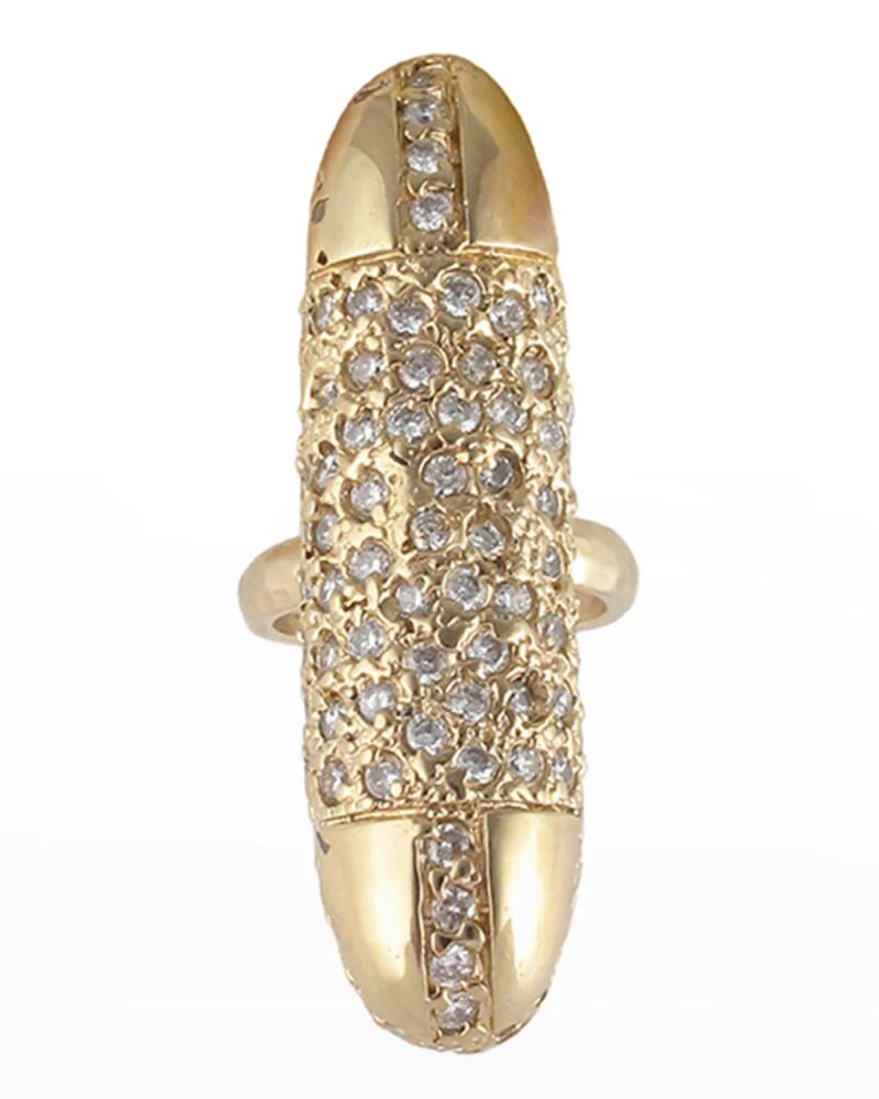 Devon Leigh Diamond Illusion Gold Bullet Ring, Adjustable Size Cover