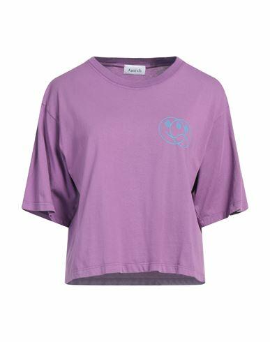 Amish Woman T-shirt Mauve Cotton Cover