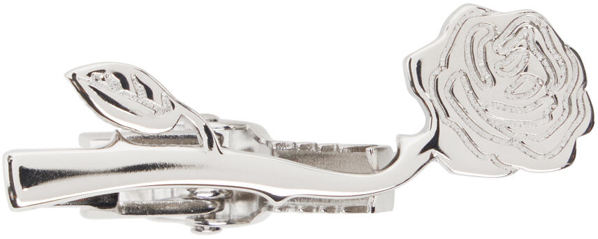 Thom Browne Silver Rose Icon Tie Bar Cover