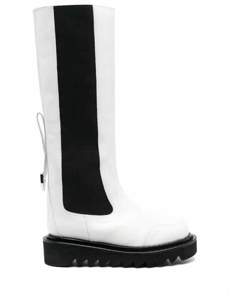 Toga Pulla two-tone knee boots - White Cover