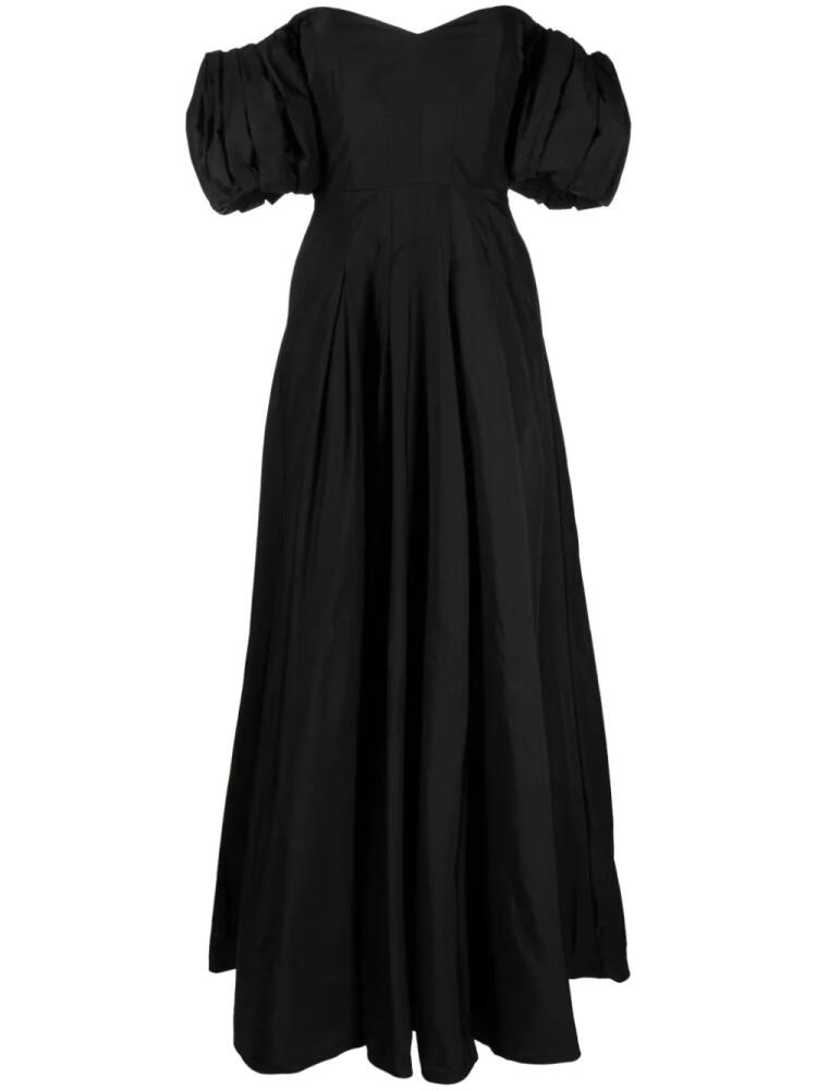 Marchesa Notte off-shoulder taffeta gown - Black Cover