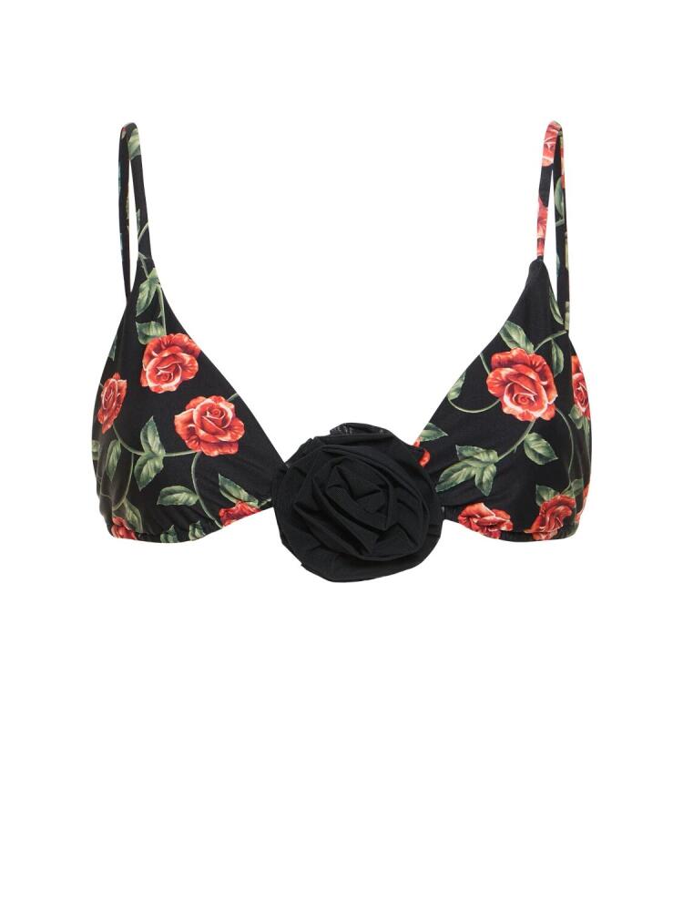 WEWOREWHAT Cooper Printed Bikini Top W/ Rose Cover