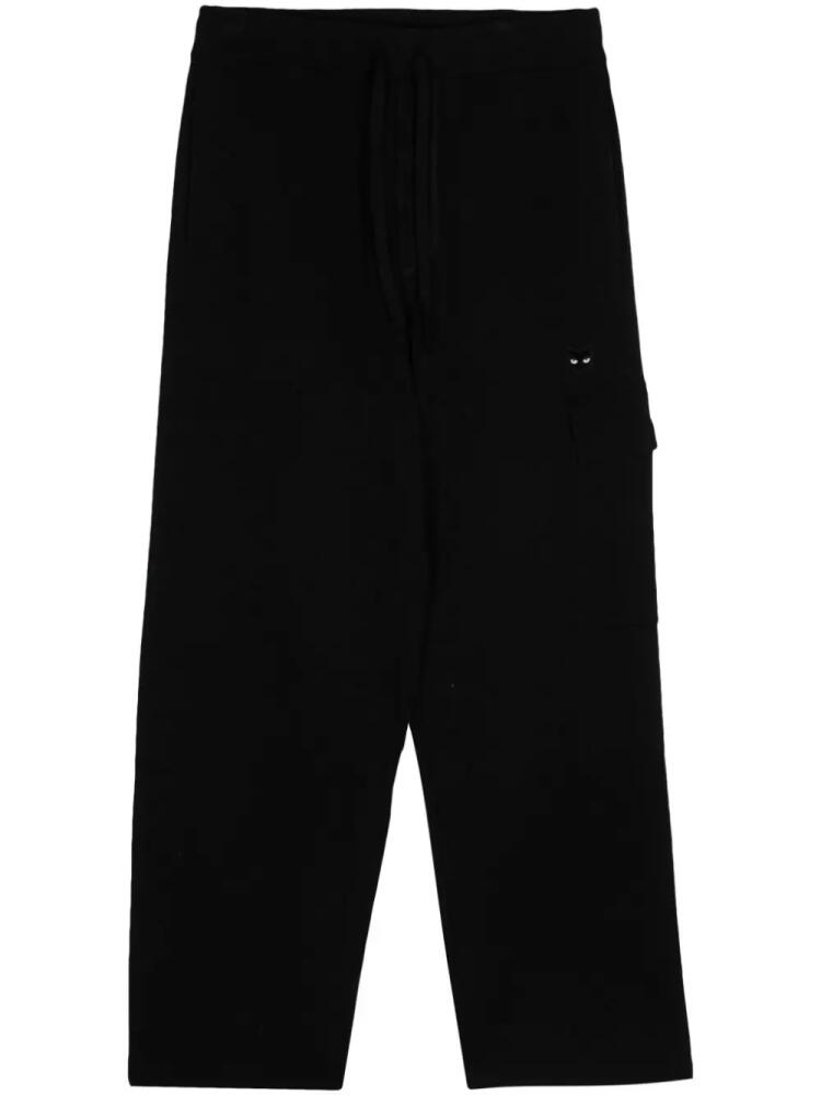 ZZERO BY SONGZIO panther-appliquéd cotton track pants - Black Cover