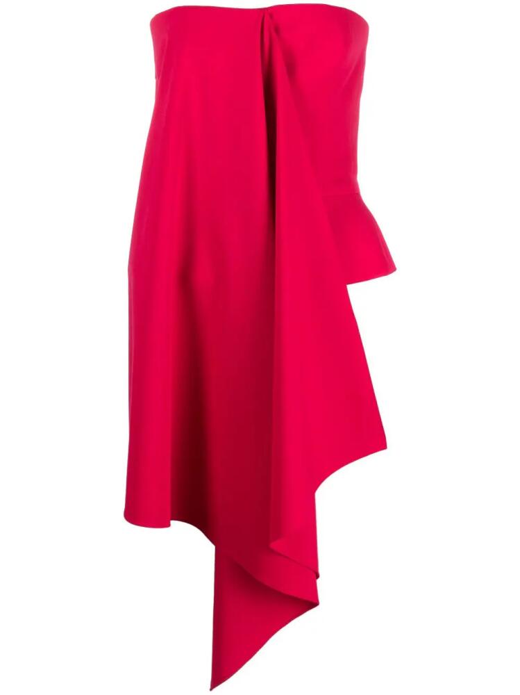 Del Core strapless draped silk top - Red Cover