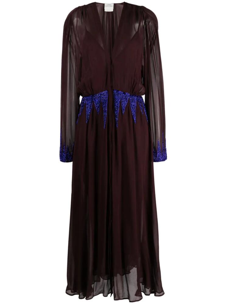 Forte Forte stud-embellished sheer long dress - Brown Cover