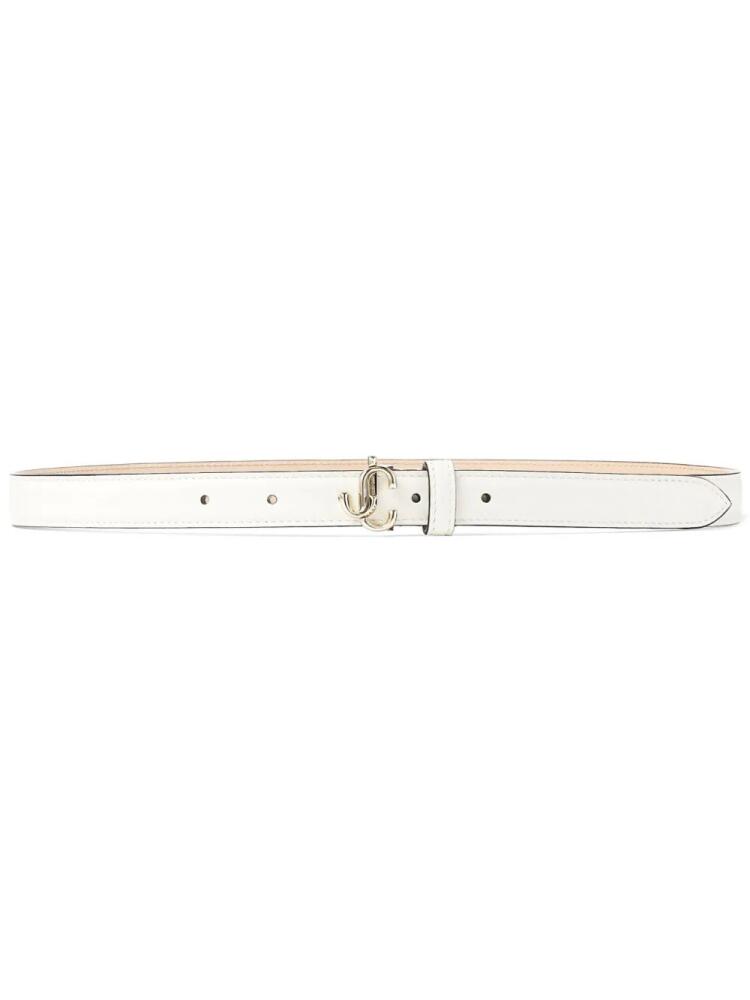 Jimmy Choo Helina logo-buckle belt - White Cover