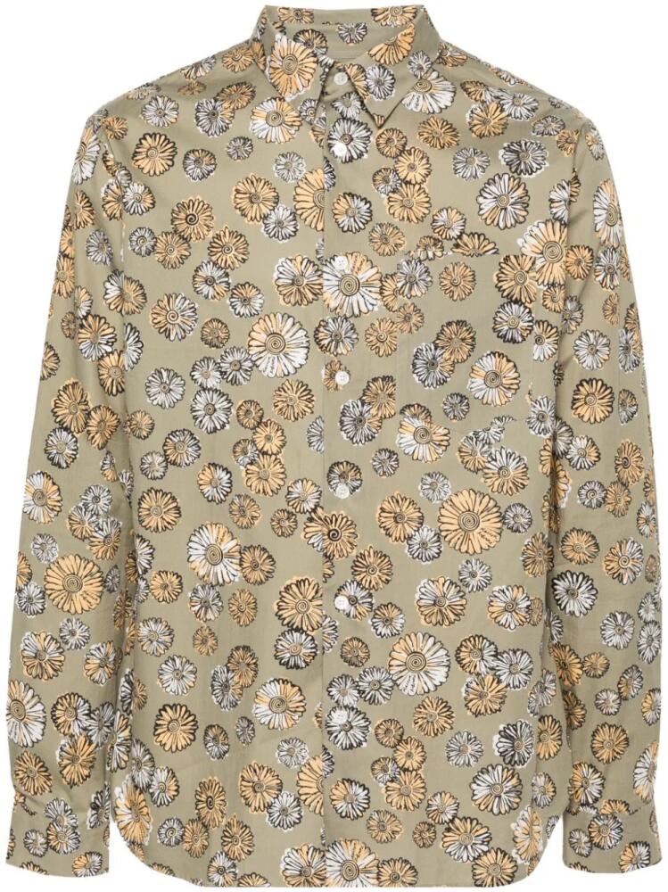 Maison Kitsuné floral-print cotton shirt - Green Cover