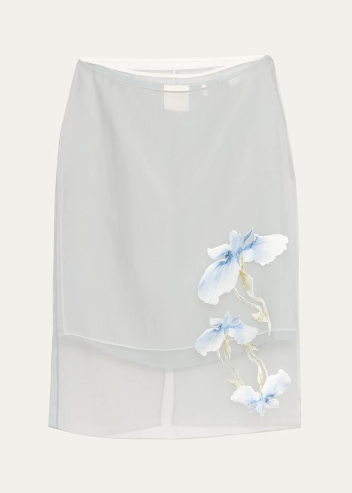 Givenchy Floral Print Chiffon Overlay Skirt Cover