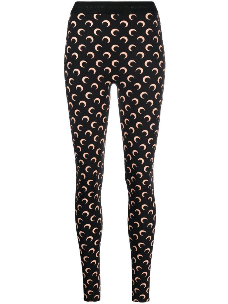 Marine Serre Fuseaux Moon printed leggings - Black Cover