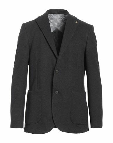 Barbati Man Blazer Steel grey Polyester, Cotton, Elastane Cover