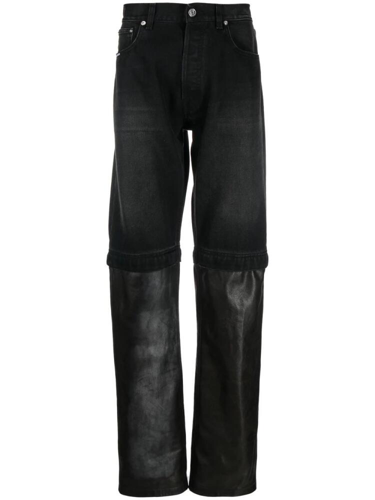 VTMNTS bleach-panel straight-leg jeans - Black Cover