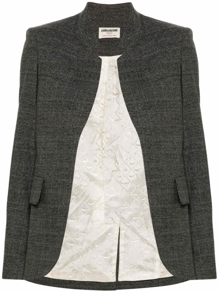 Zadig&Voltaire Prince Of Wales-check open-front blazer - Grey Cover