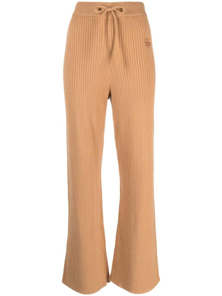 CHOCOOLATE ribbed wide-leg trousers - Brown Cover