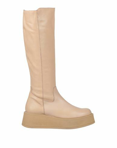 Paola Ferri Woman Boot Beige Soft Leather Cover