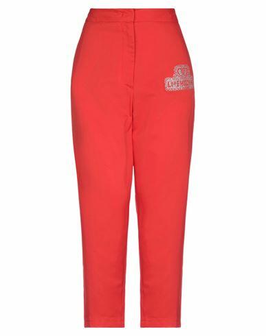 Love Moschino Woman Pants Red Cotton, Viscose Cover