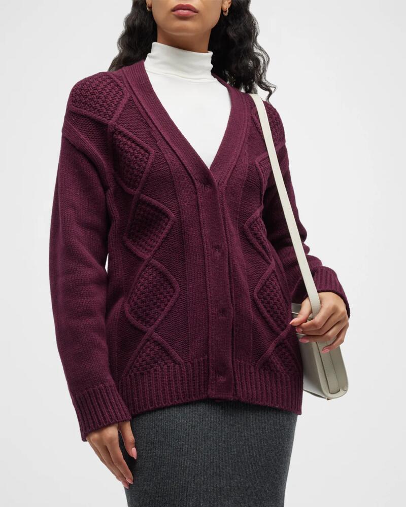 ATM Anthony Thomas Melillo Merino Wool Cable-Knit Cardigan Cover