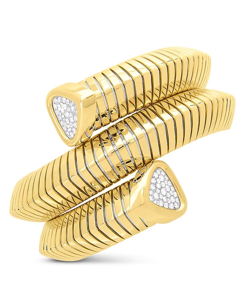 Marina B 18K Yellow Gold Trisola Bangle Bracelet with Diamonds Cover