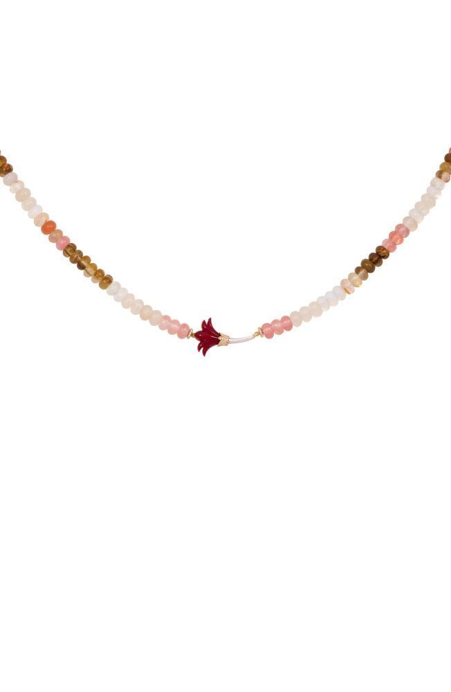 L'Atelier Nawbar Psychadeliah Beaded Necklace in Red Coral Cover