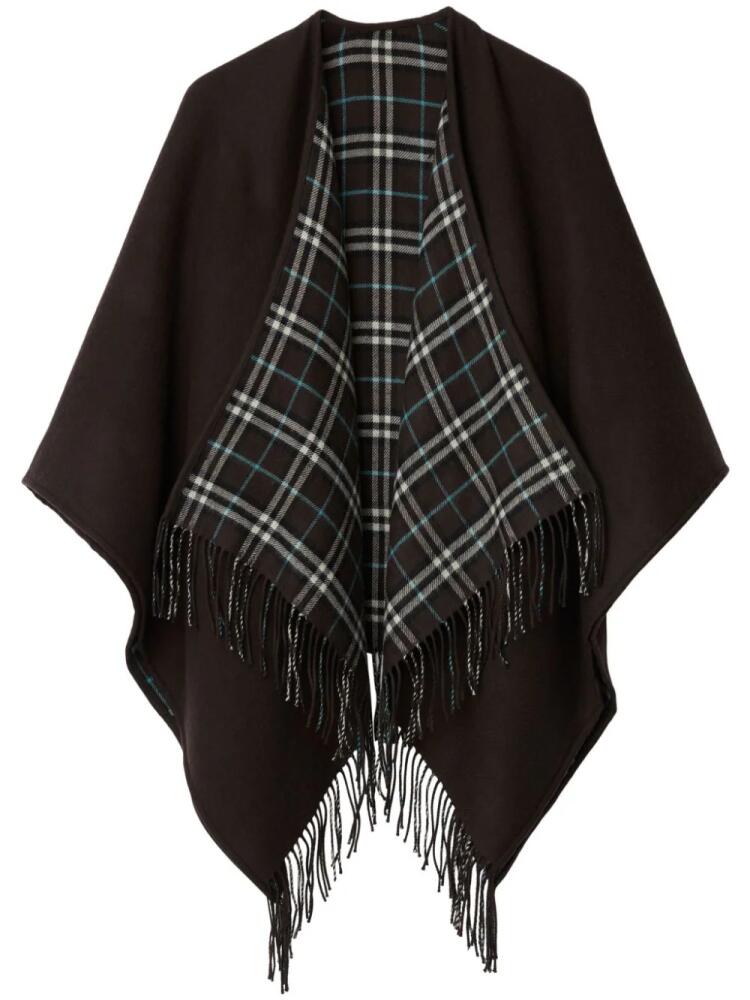 Burberry fringed reversible wool cape - Brown Cover