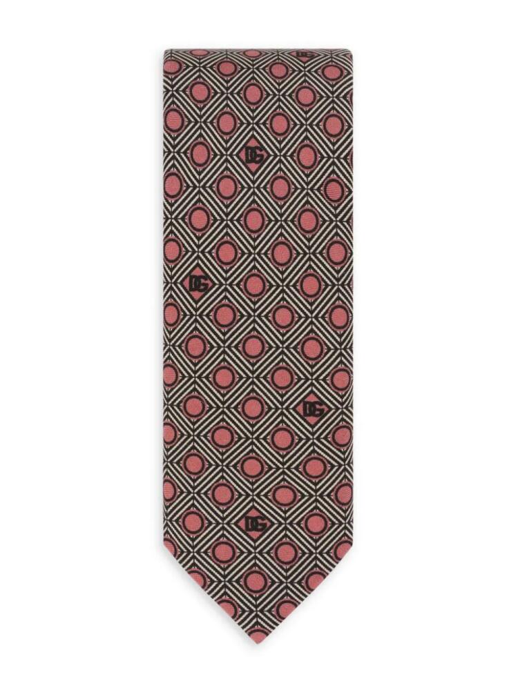 Dolce & Gabbana geometric-print silk tie - Neutrals Cover