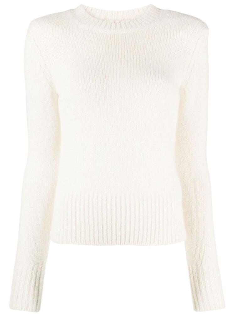 ISABEL MARANT crew-neck ribbed jumper - Neutrals Cover