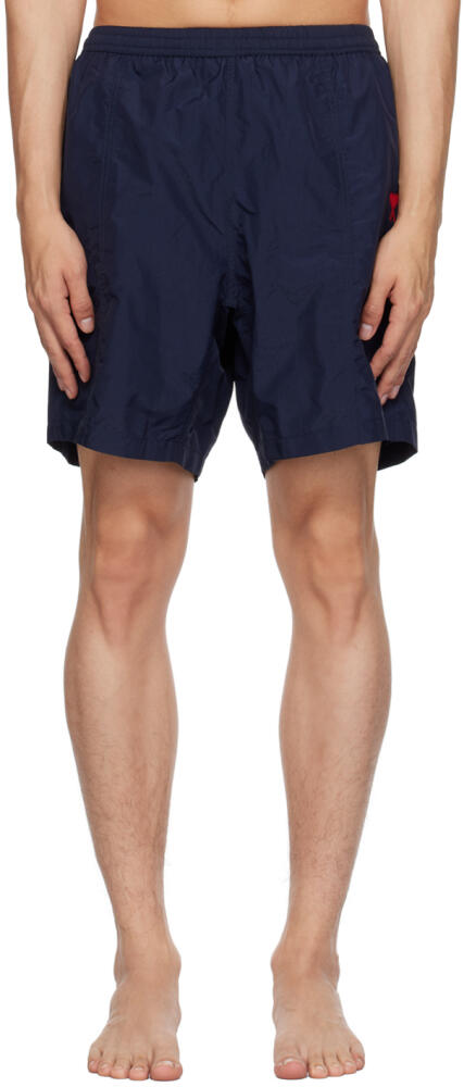 AMI Paris Navy Ami de Cœur Swim Shorts Cover