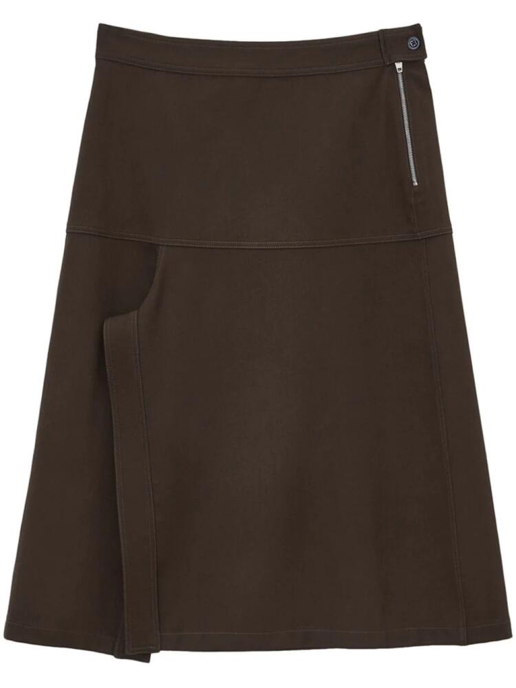 LEMAIRE Asymmetrical Wrapover Skirt - Brown Cover