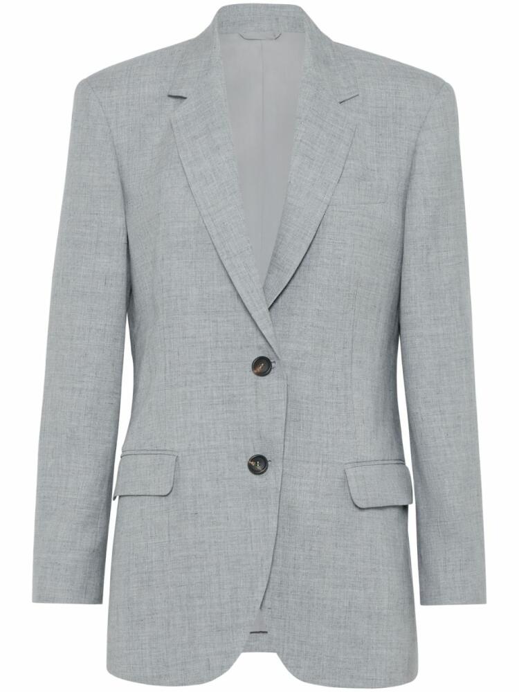 Brunello Cucinelli single-breasted wool blazer - Grey Cover