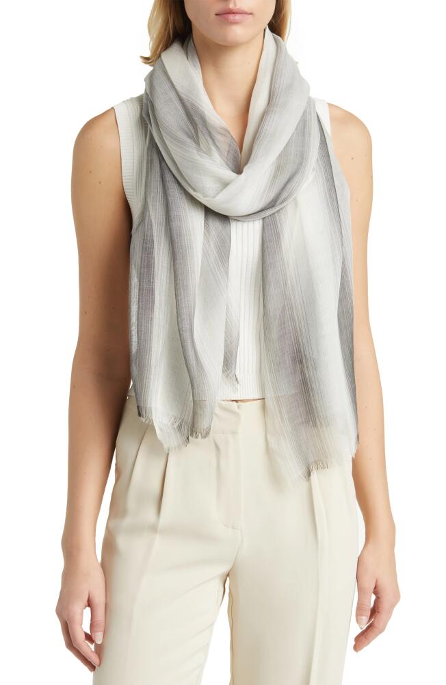 Nordstrom Yarn Dyed Stripe Wrap in Grey Hazy Stripe Cover