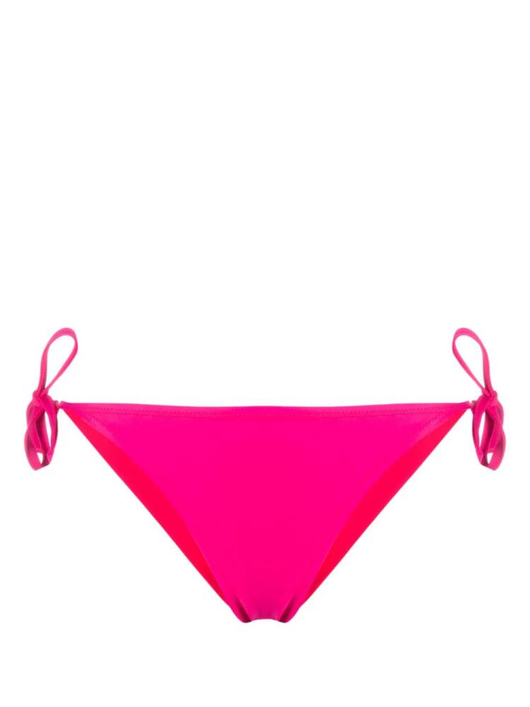 Moschino logo patch side tie bikini bottoms - Pink Cover