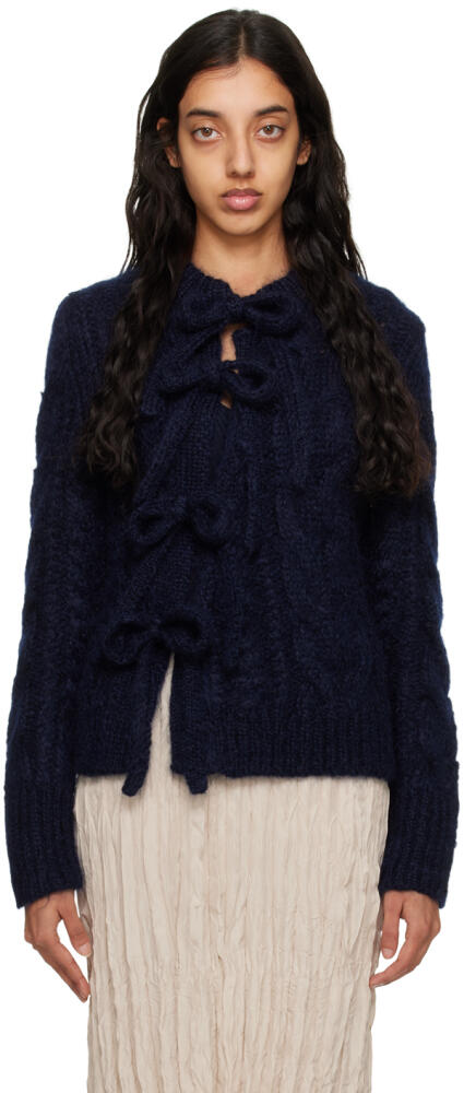 Cecilie Bahnsen Navy Isadora Cardigan Cover