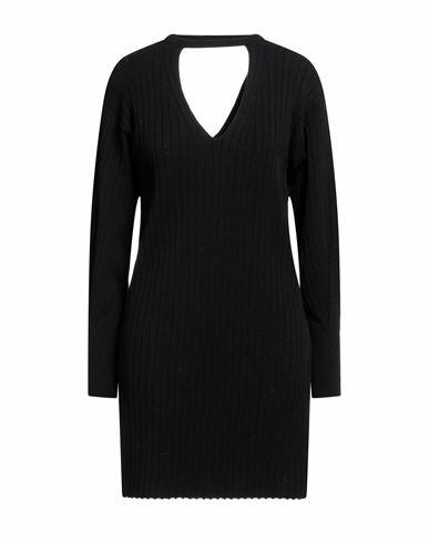 Nude Woman Mini dress Black Wool, Acrylic, Polyester Cover